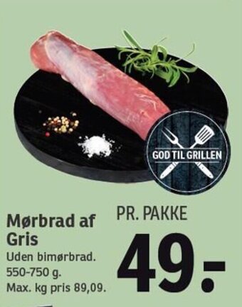 SPAR Mørbrad af Gris tilbud