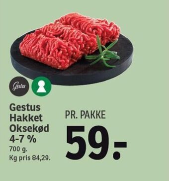 SPAR Gestus Hakket Oksekød 4-7% tilbud