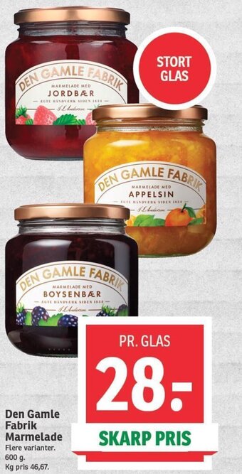 SPAR Den Gamle Fabrik Marmelade tilbud
