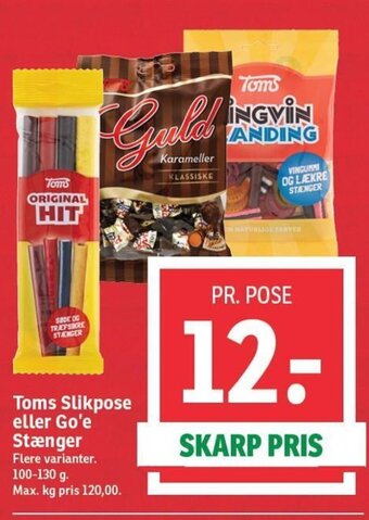 SPAR Toms Slikpose eller Go'e Stænger tilbud
