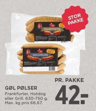 MENY GØL PØLSER tilbud