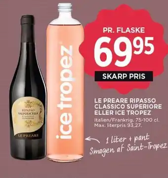 MENY LE PREARE RIPASSO CLASSICO SUPERIORE ELLER ICE TROPEZ I tilbud