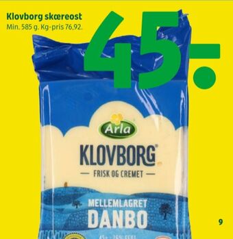 Coop 365 Klovborg skæreost danbo mellemlagret tilbud