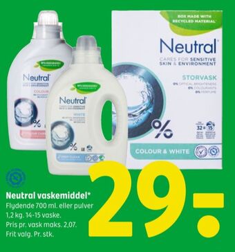 Coop 365 Neutral vaskepulver tilbud