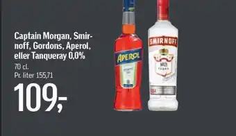 Føtex Captain Morgan, Smir-noff, Gordons, Aperol, eller Tanqueray 0,0% tilbud