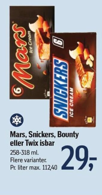 Føtex Mars, Snickers, Bounty eller Twix isbar tilbud