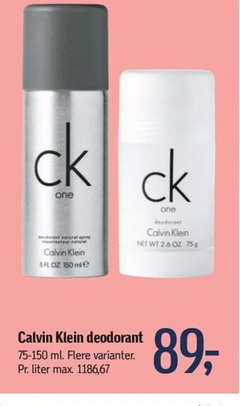 Føtex Calvin Klein deodorant tilbud