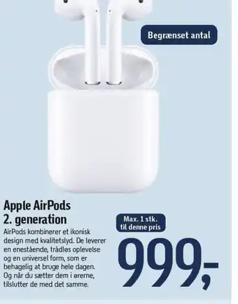 Føtex Apple AirPods 2. generation tilbud