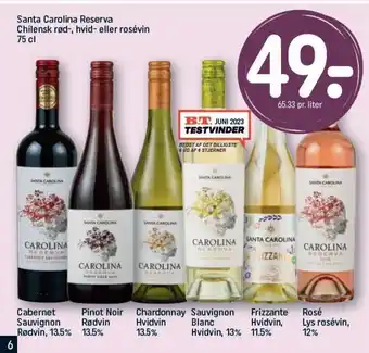 REMA 1000 Santa Carolina Reserva Chilensk rød-, hvid- eller rosévin 75 cl tilbud