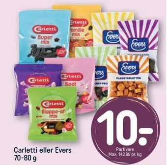 REMA 1000 Carletti eller Evers 70-80 g tilbud