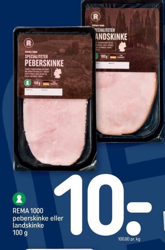 REMA 1000 REMA 1000 peberskinke eller landskinke 100 g tilbud