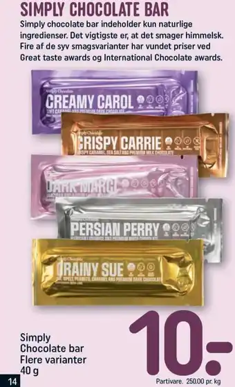 Simply Chocolate bar Flere varianter