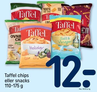 REMA 1000 Taffel chips eller snacks 110-175 g tilbud