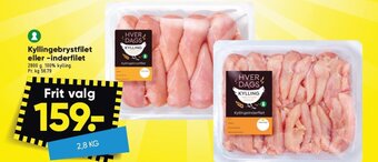 Bilka Kyllingebrystfilet eller -inderfilet tilbud