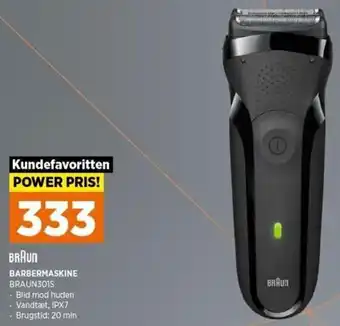 Power Braun Barbermaskine Braun301S tilbud
