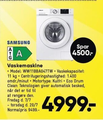 Bilka SAMSUNG Vaskemaskine tilbud