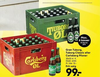 Bilka Grøn Tuborg, Tuborg Classic eller Carlsberg Pilsner tilbud