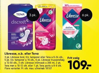 Bilka Libresse, o.b. eller Tena tilbud