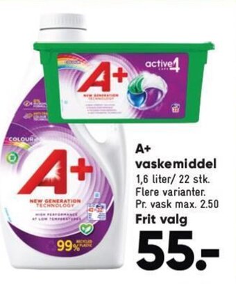 Bilka A+ vaskemiddel tilbud