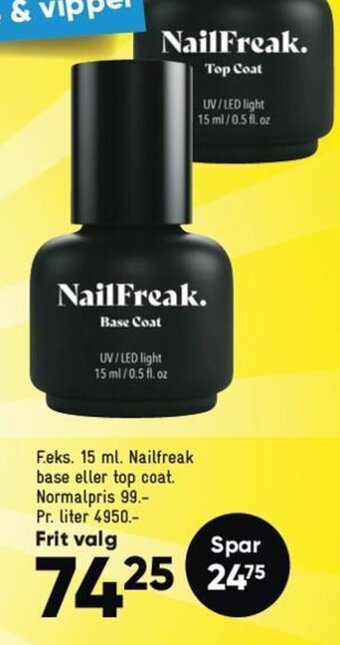 Bilka F.eks. 15 ml. Nailfreak base eller top coat tilbud
