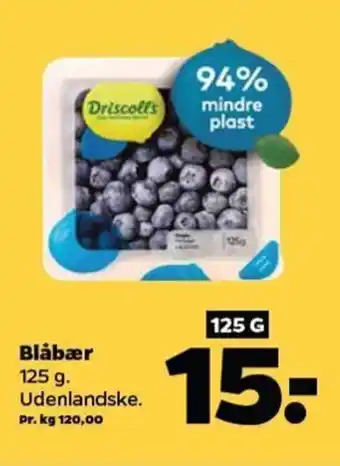Netto Blåbær 125 g. Udenlandske. tilbud
