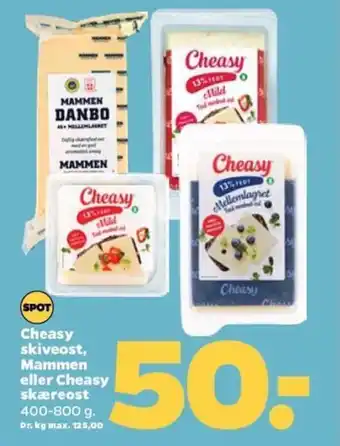 Netto Cheasy skiveost, Mammen eller Cheasy skæreost tilbud