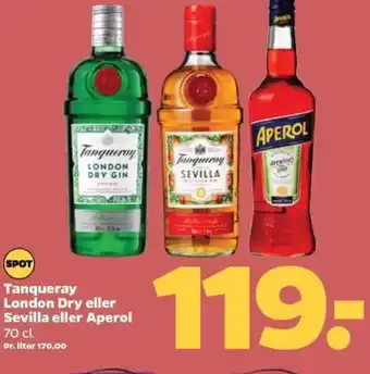 Netto Tanqueray London Dry eller Sevilla eller Aperol 70 cl. tilbud