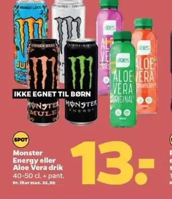 Netto Monster Energy eller Aloe Vera drik tilbud