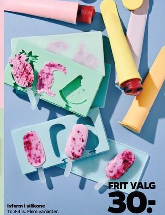 Isform i silikone Til 3-4 is. Flere varianter.
