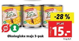 Lidl Økologiske majs 3-pak tilbud