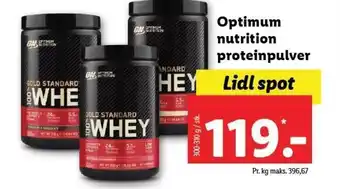 Lidl Optimum nutrition proteinpulver tilbud