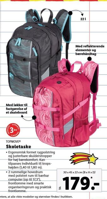 Lidl TOPMOVEⓇ Skoletaske tilbud