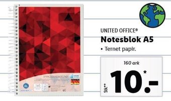 Lidl UNITED OFFICEⓇ Notesblok A5 tilbud