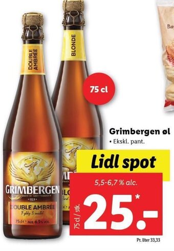 Lidl Grimbergen øl tilbud
