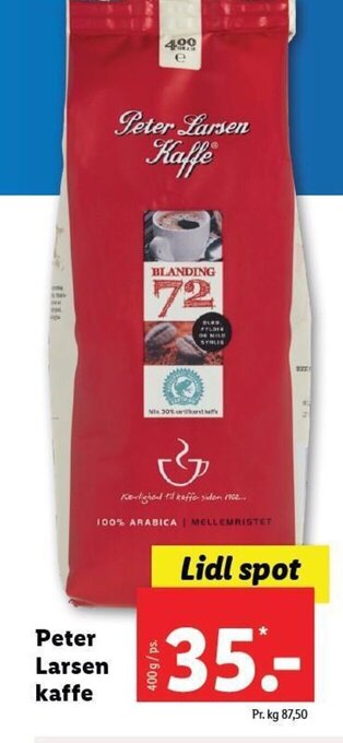 Lidl Peter Larsen kaffe tilbud