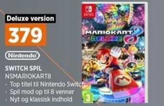 Power Nintendo Switch Spil NSMARIOKART8 tilbud