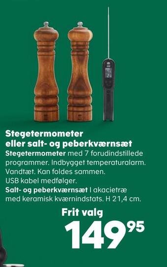 Stegetermometer eller salt- og peberkværnsæt