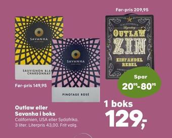 Kvickly Outlaw eller savanha i boks tilbud