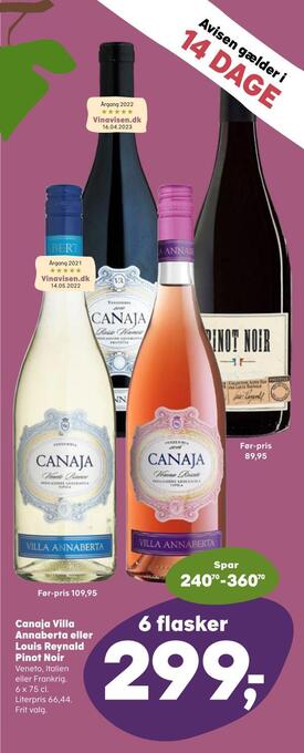 Kvickly Canaja villa annaberta eller louis reynald pinot noir tilbud