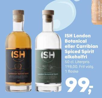Kvickly Ish london botanical eller carribian spiced spirit alkoholfri tilbud