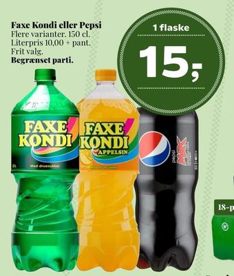 Dagli'Brugsen Faxe kondi eller pepsi tilbud