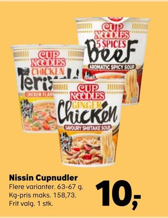Kvickly Nissin cupnudler tilbud