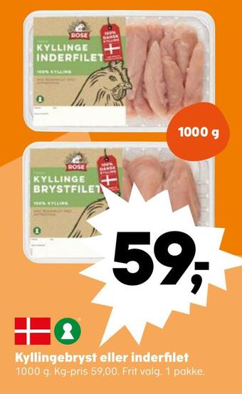 Kvickly Kyllingebryst eller inderfilet tilbud
