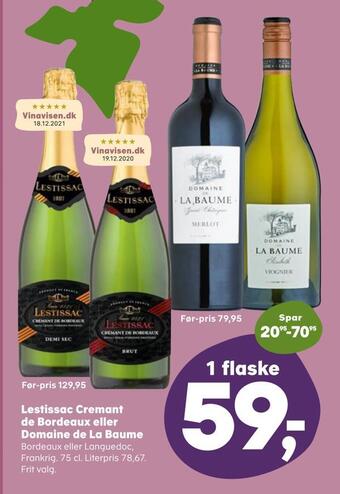 Lestissac cremant de bordeaux eller domaine de la baume
