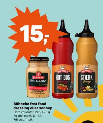 Bähncke fast food dressing eller sennep