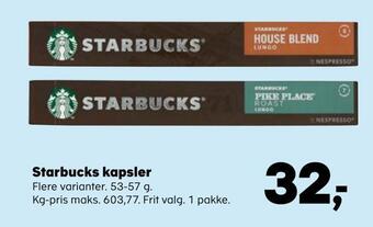 SuperBrugsen Starbucks kapsler tilbud