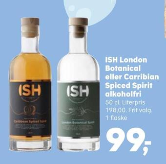 SuperBrugsen Ish london botanical eller carribian spiced spirit alkoholfri tilbud