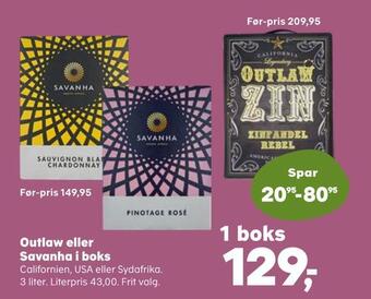 SuperBrugsen Outlaw eller savanha i boks tilbud