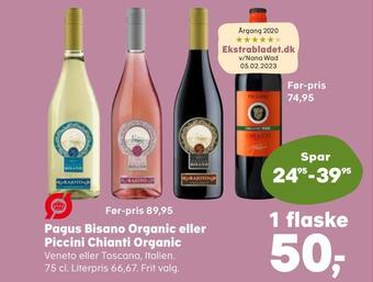 SuperBrugsen Pagus bisano organic eller piccini chianti organic tilbud