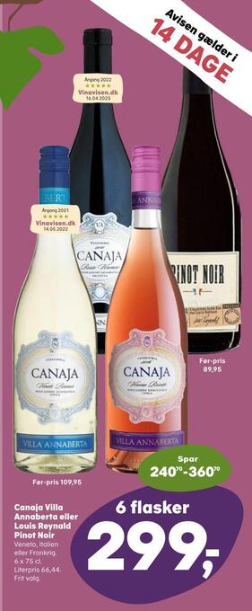 SuperBrugsen Canaja villa annaberta eller louis reynald pinot noir tilbud